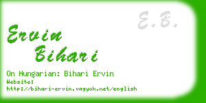 ervin bihari business card